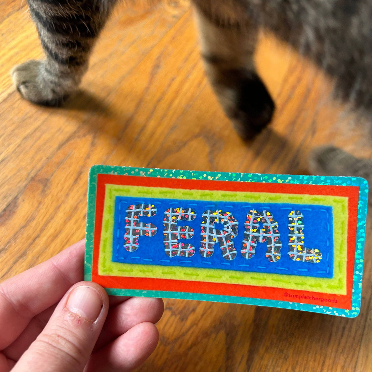 FERAL ~ Sequin Patch Inspired Waterproof Holographic Sticker
