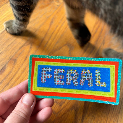 FERAL ~ Sequin Patch Inspired Waterproof Holographic Sticker