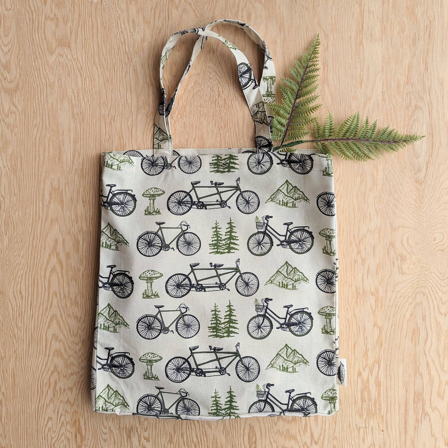 ilikesara | art + goods - Tote bag | bicycle adventure - patterned screenprinted nature tote