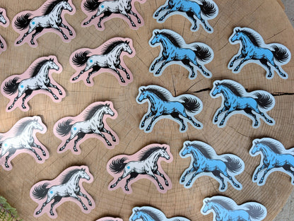 ilikesara | art + goods - Sticker | pink star horse - waterproof uv-resistant vinyl Western pony decal