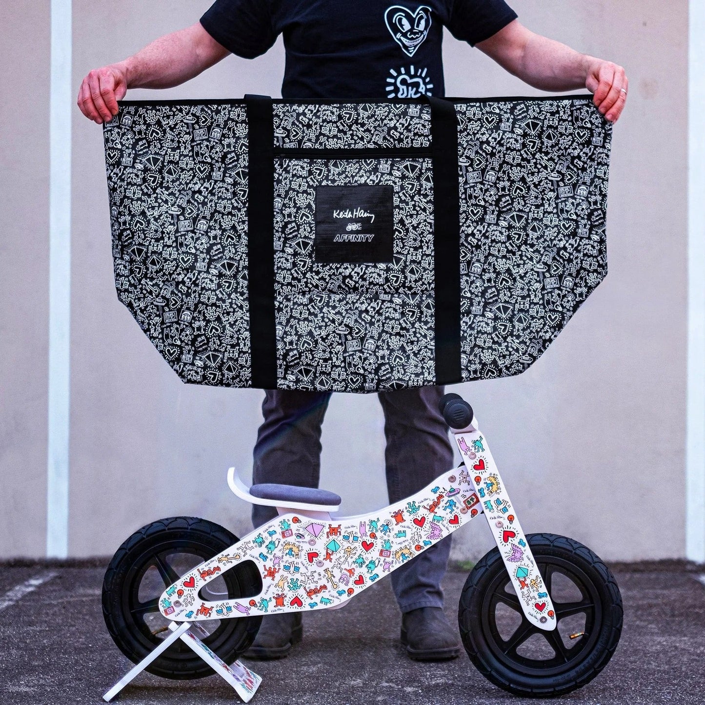 Affinity X Keith Haring Push Bike with Stand and Carrying Bag