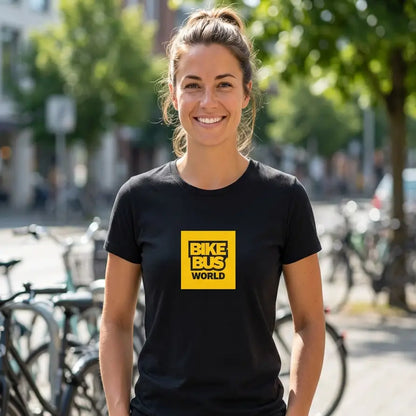 Bike Bus World Tee — Women’s Bike Bus 2026 Graphic T‑Shirt