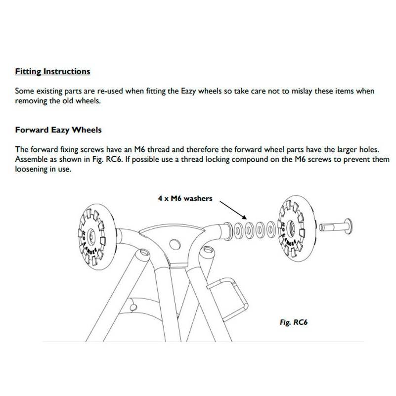 Brompton EZ Eazy Wheel Rollers With Fittings for Version L, R, or E Pair - QEZWSET-LE