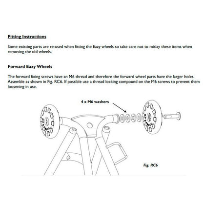Brompton EZ Eazy Wheel Rollers With Fittings for Version L, R, or E Pair - QEZWSET-LE