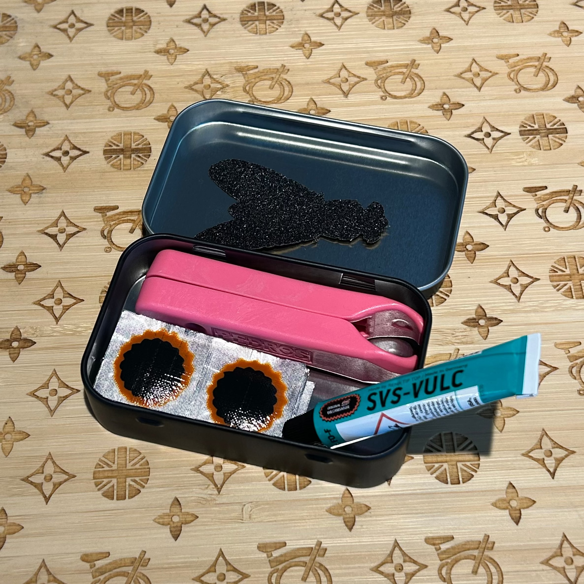 Clever Cycles x Minka Sicklinger Super Fly Patch Kit With Tin & Tire Levers
