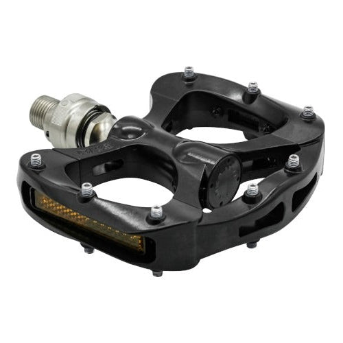 Black bicycle pedal on a white background