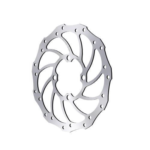 Metallic brake disc on a white background