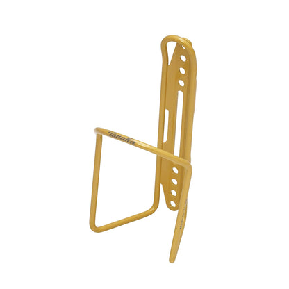 Yellow bicycle bottle holder on a white background