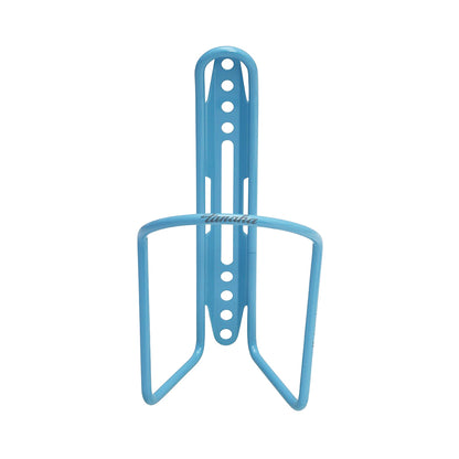 Blue bicycle water bottle holder on a white background