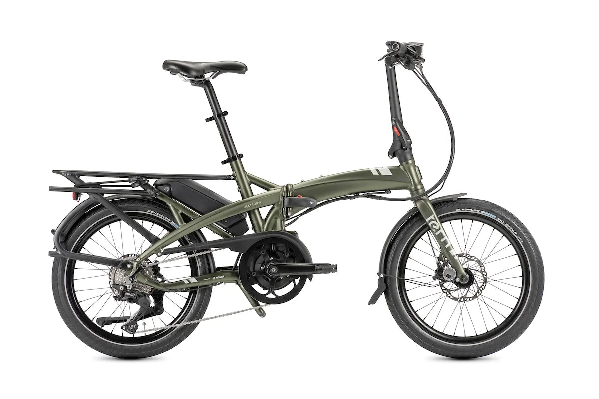 Green Tern folding electric bicycle on a white background