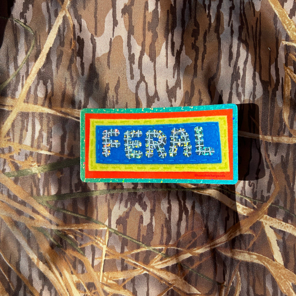 FERAL ~ Sequin Patch Inspired Waterproof Holographic Sticker