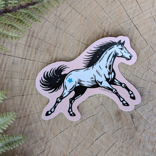 ilikesara | art + goods - Sticker | pink star horse - waterproof uv-resistant vinyl Western pony decal