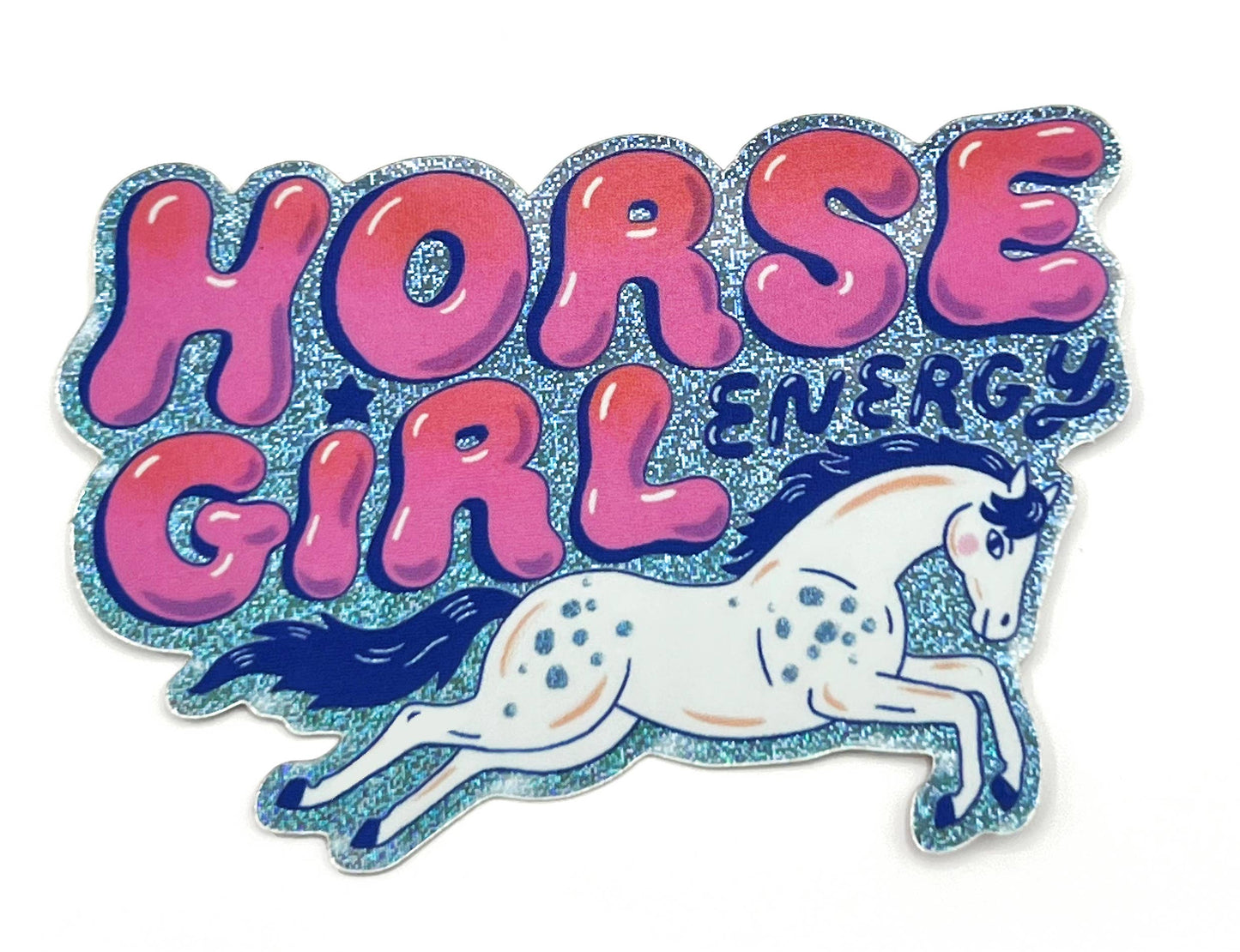 Tigersheep Friends - Vinyl Glitter Sticker: Horse Girl Energy