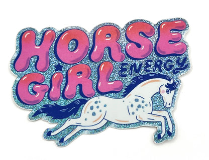 Tigersheep Friends - Vinyl Glitter Sticker: Horse Girl Energy