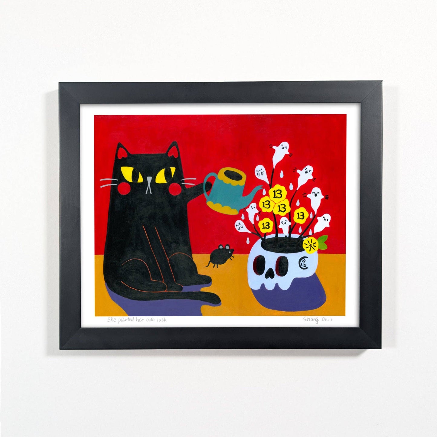 ShangDaili - Cat Art Print - She planted her own luck