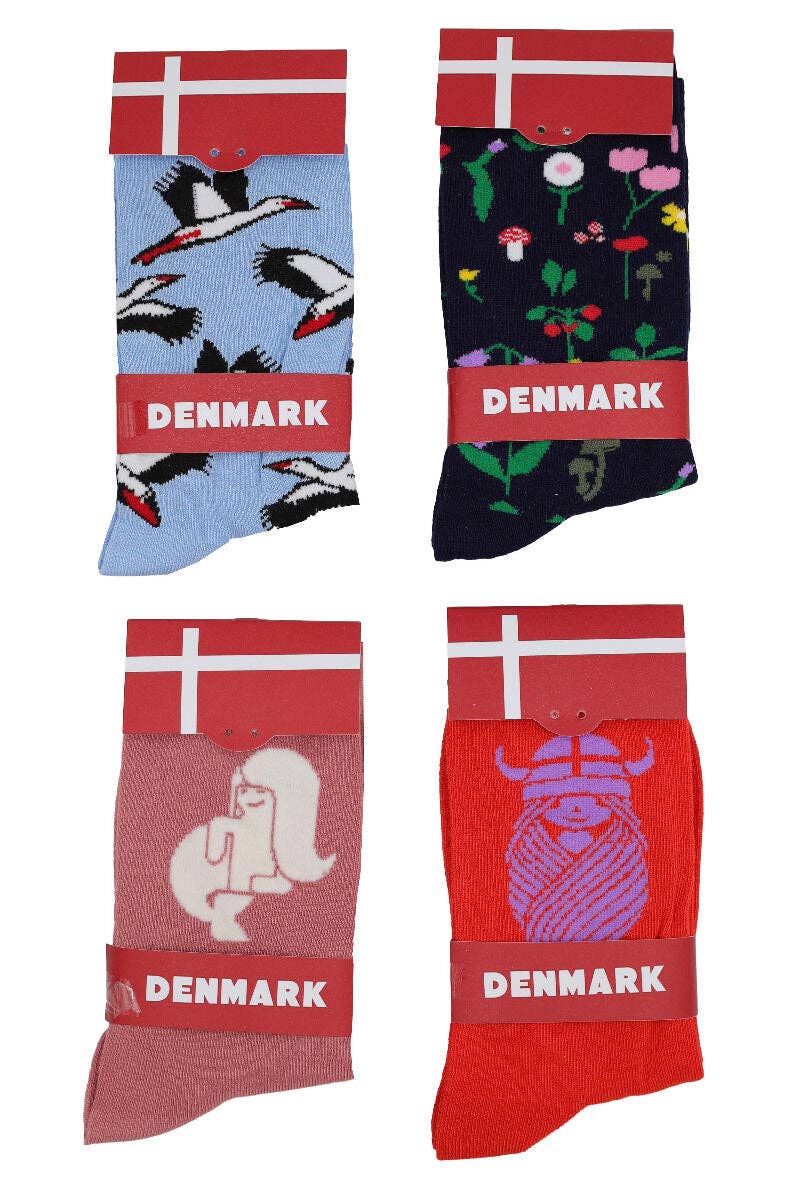 Danefae København - Denmark Ladies Socks Navy BOTANICAL
