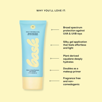 Bask Sunscreen - Bask SPF 40 Daily Invisible Gel Face Sunscreen