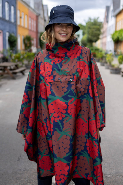 Danefae København - Danepackit Rain Poncho Dark Red MAXIBERRY