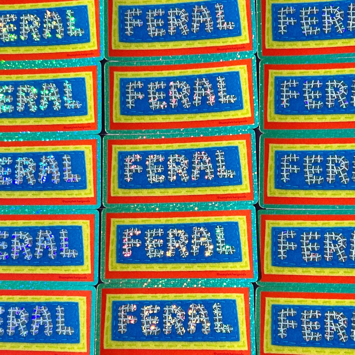 FERAL ~ Sequin Patch Inspired Waterproof Holographic Sticker