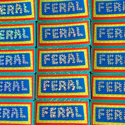 FERAL ~ Sequin Patch Inspired Waterproof Holographic Sticker