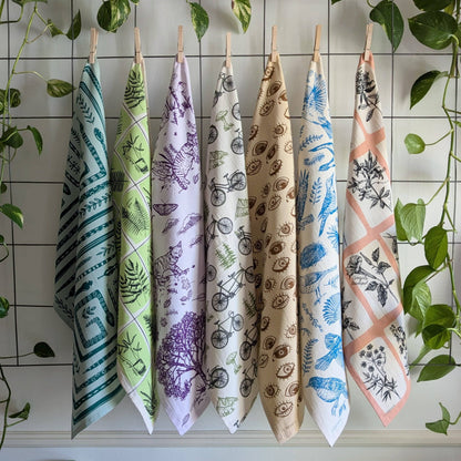 ilikesara | art + goods - Tea towel | bicycle adventure - bike & nature cotton flour sack dish cloth