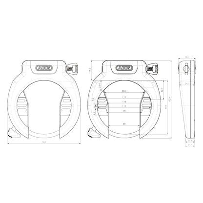 Abus, 4750S Pro Amparo, Frame Lock, Key, Black