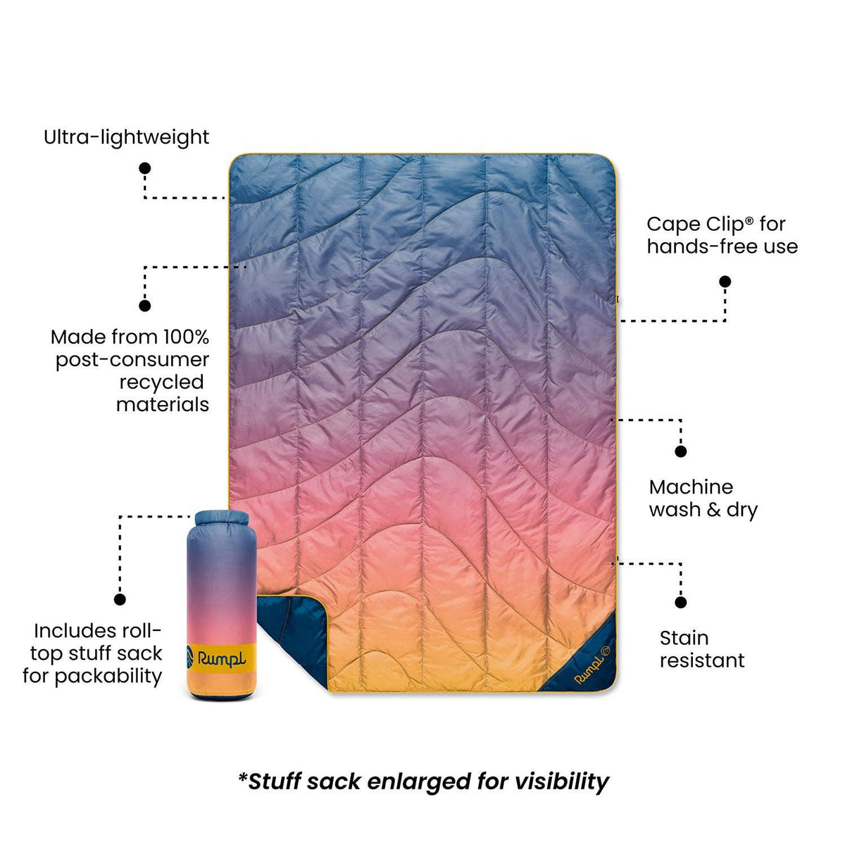 Rumpl - Travel Puffy Blanket - Horizon Fade