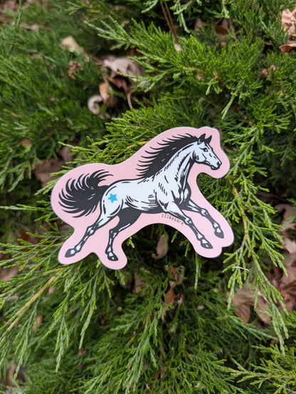 ilikesara | art + goods - Sticker | pink star horse - waterproof uv-resistant vinyl Western pony decal