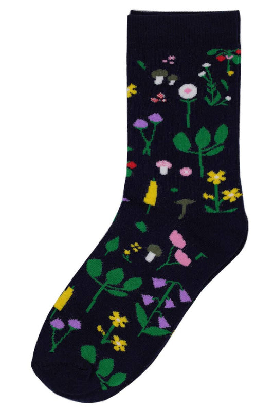 Danefae København - Denmark Ladies Socks Navy BOTANICAL