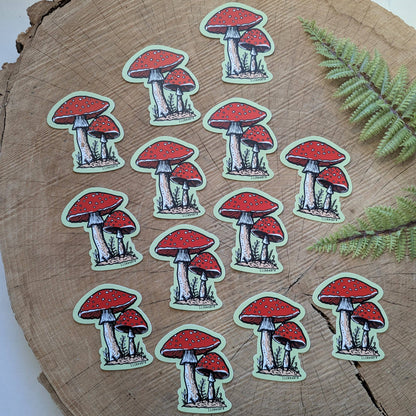 ilikesara | art + goods - Sticker | fly agaric mushroom - waterproof uv-resistant vinyl nature decal