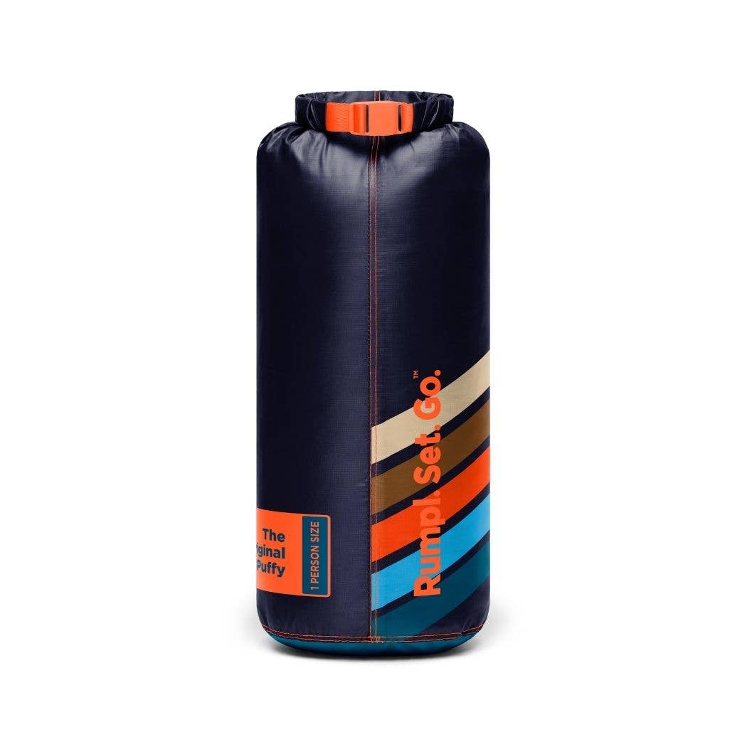 Rumpl - Original Puffy Blanket - Midnight Retro Stripes