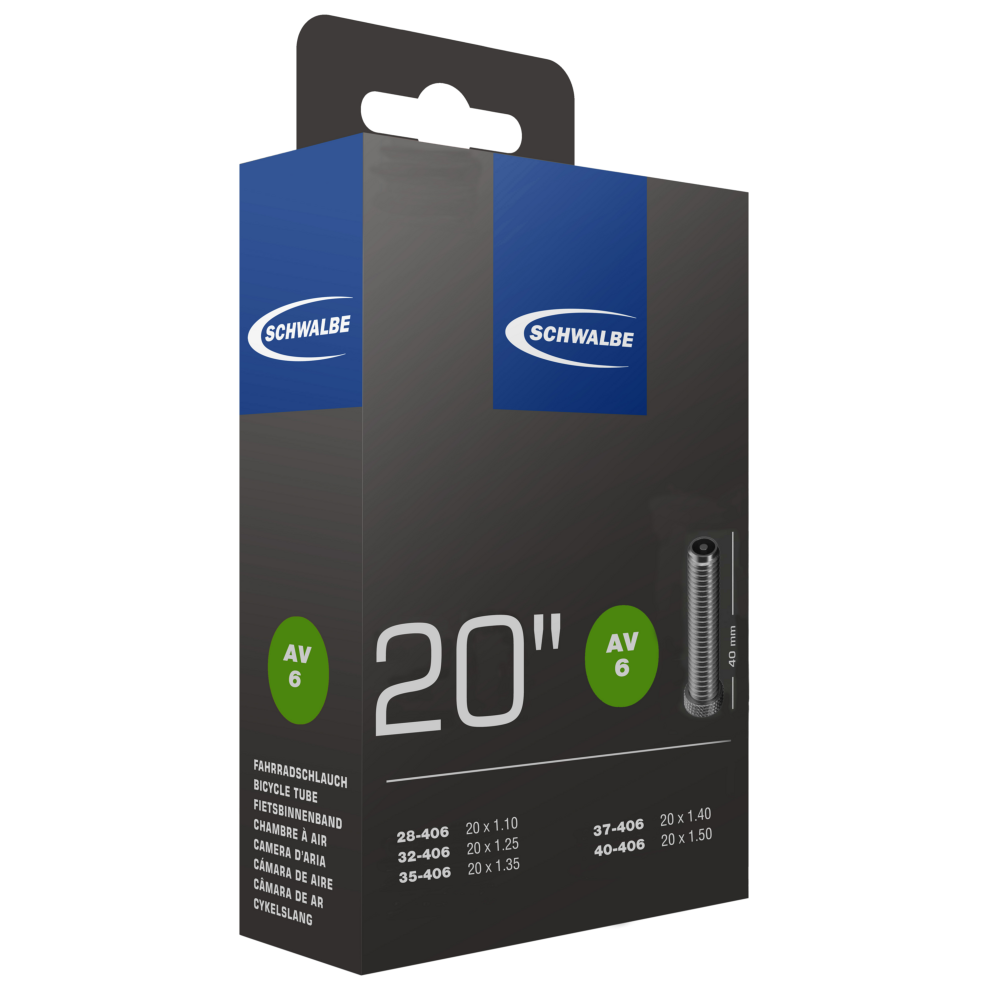Schwalbe AV6 20" Tube, Schrader Valve 40mm