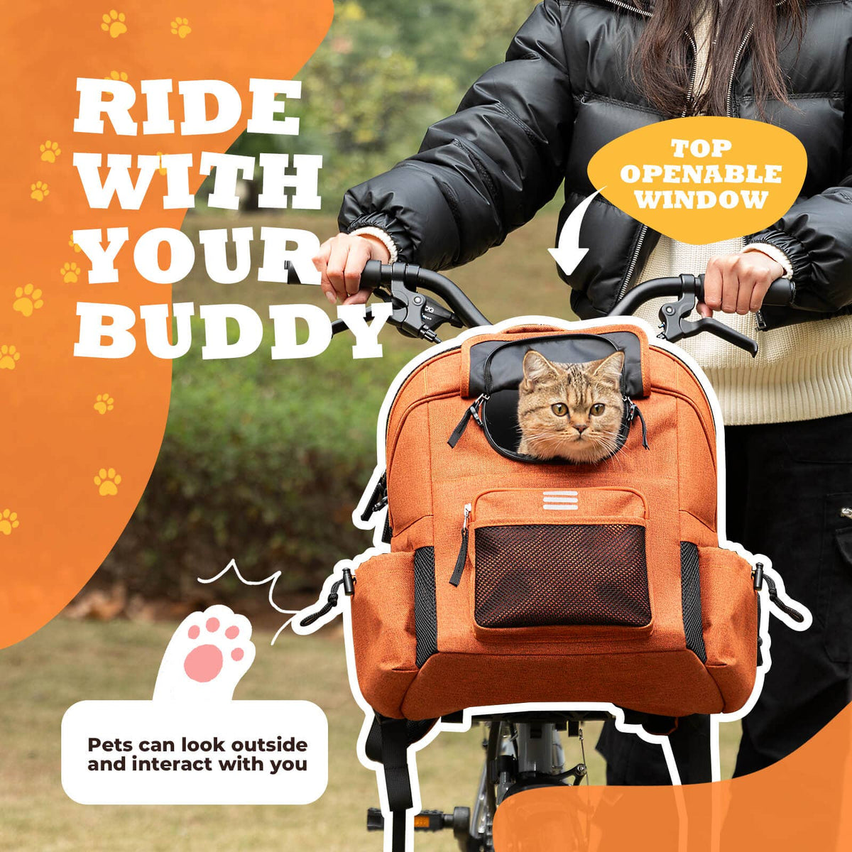 ROCKBROS - Foldable Pet Handlebar Bike Bag - 21L
