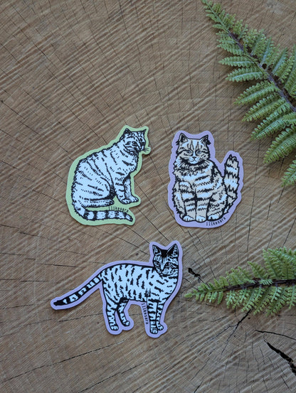 ilikesara | art + goods - Sticker | standing tiger cat - waterproof uv-resistant vinyl kitty decal