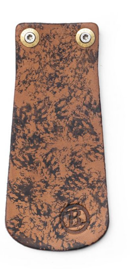 Berthoud leather mud flap with Hardware, Cork