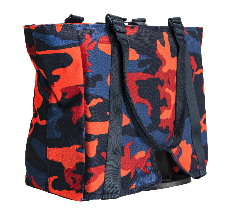 Brompton Borough Tote L Red Blue Camo