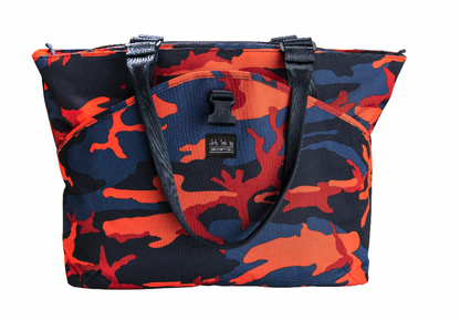 Brompton Borough Tote L Red Blue Camo