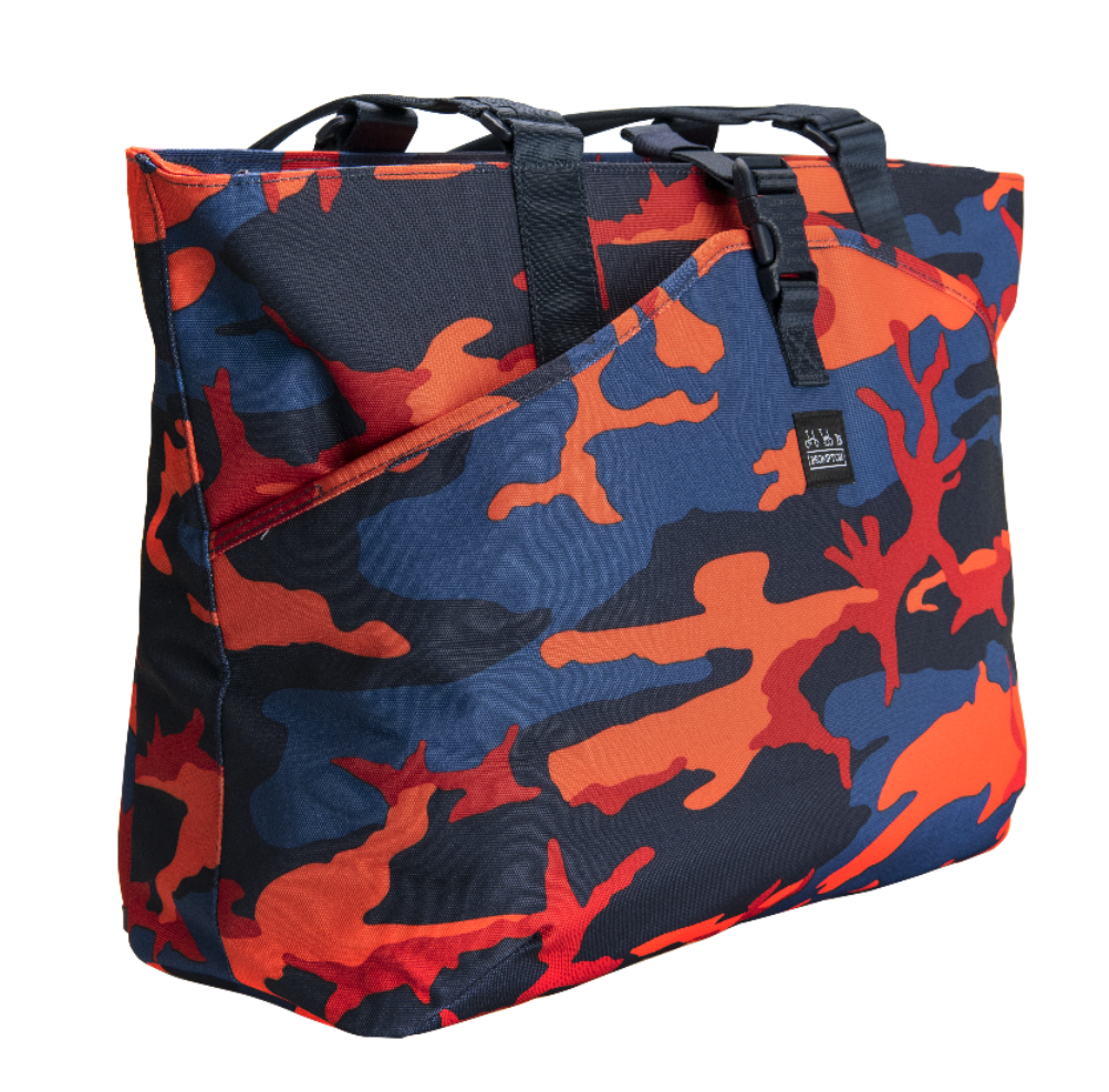 Brompton Borough Tote L Red Blue Camo