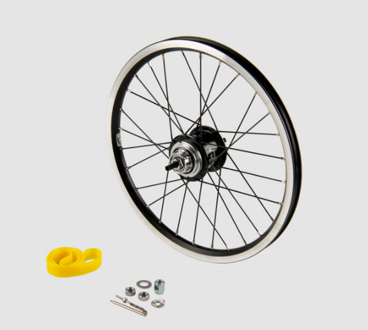 Brompton Rear wheel 3 speed BWR includes fittings for 6 speed Black - QRW3SS-BWR-BK