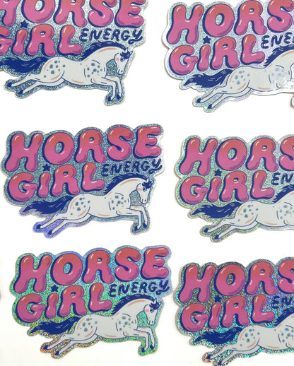 Tigersheep Friends - Vinyl Glitter Sticker: Horse Girl Energy