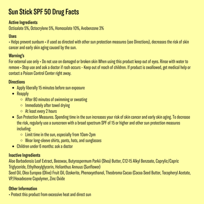 Bask Sunscreen - Bask SPF 50 Fragrance Free Suncreen Stick - Face & Lip Balm