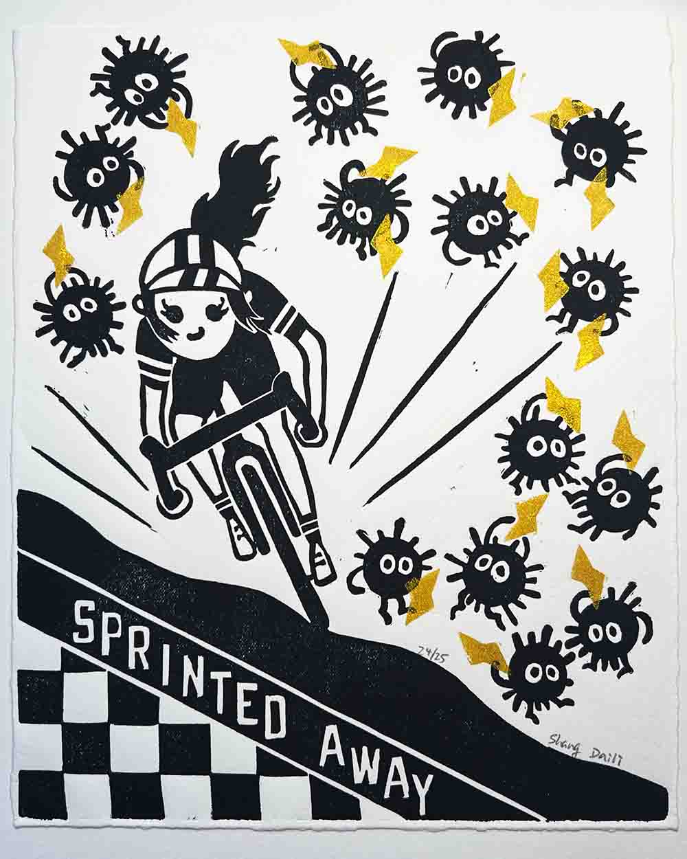 ShangDaili - Cycling Art Print - Sprinted Away