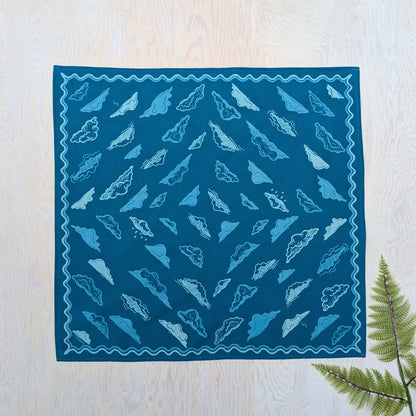 ilikesara | art + goods - Bandana | clouds - blockprint blue patterned scarf neckerchief