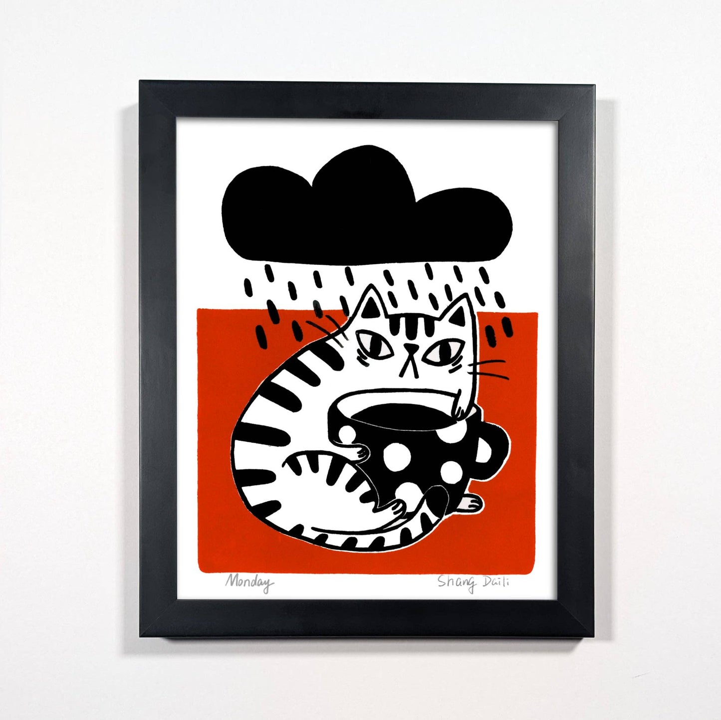ShangDaili - Cat Art Print - Monday