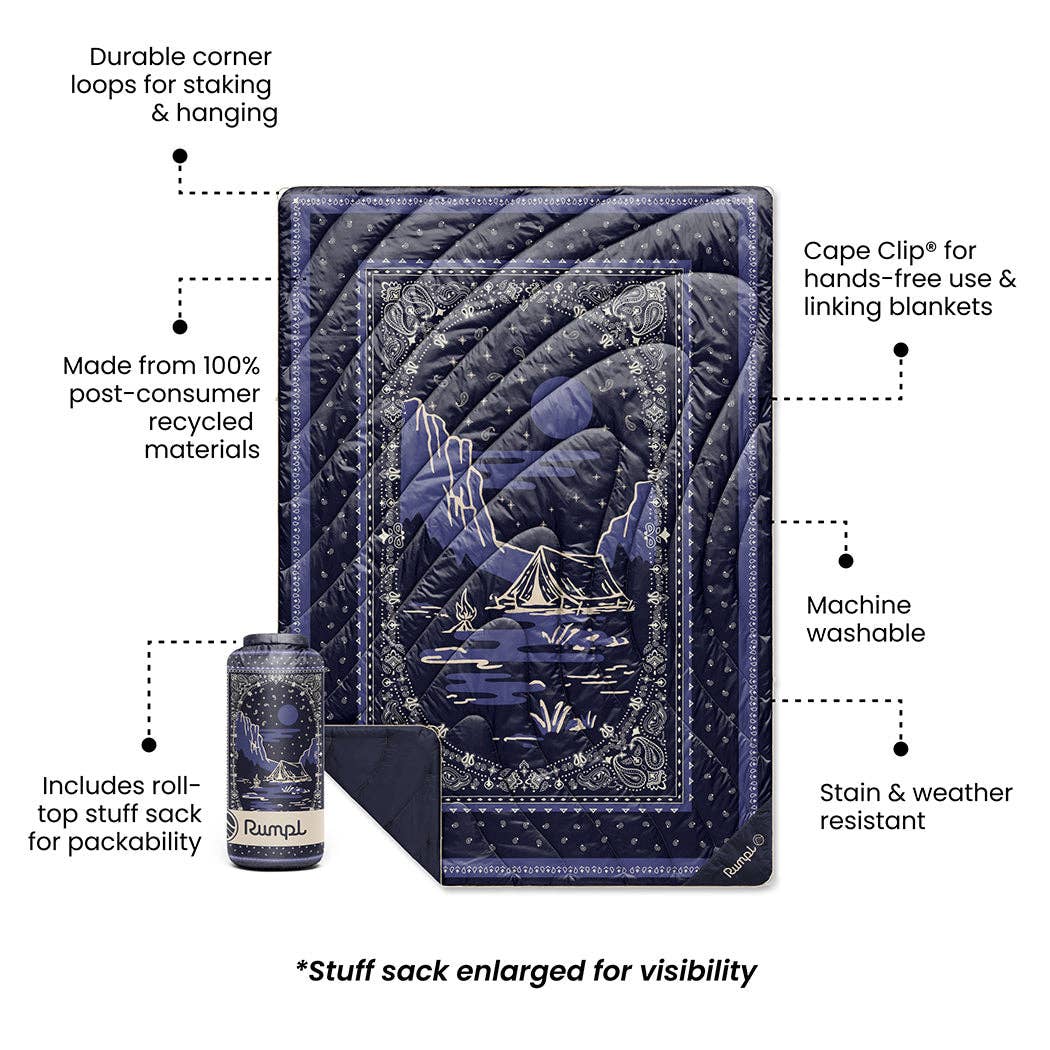 Rumpl - Original Puffy Blanket - Midnight Mesa Bandana