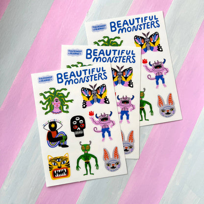 Tigersheep Friends - Vinyl Sticker Sheet: Beautiful Monsters