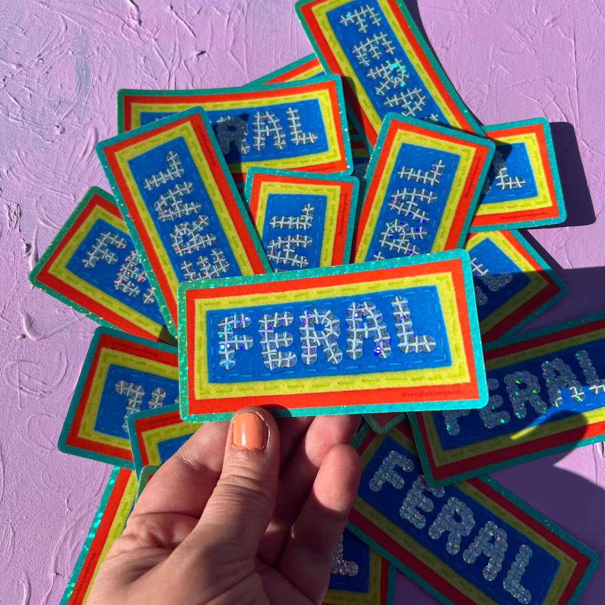 FERAL ~ Sequin Patch Inspired Waterproof Holographic Sticker