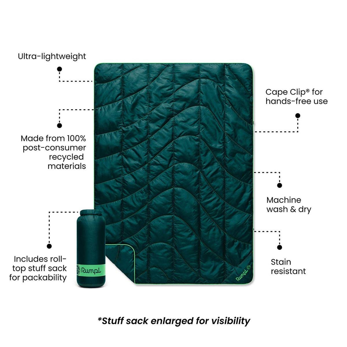Rumpl - Travel Puffy Blanket - Sea Moss