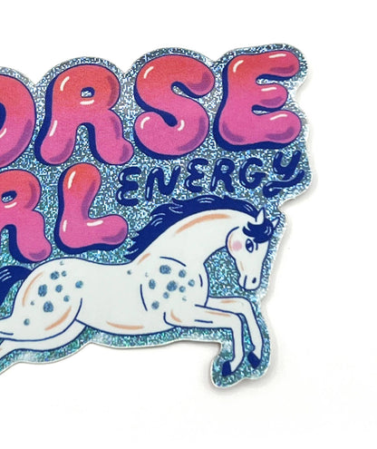 Tigersheep Friends - Vinyl Glitter Sticker: Horse Girl Energy