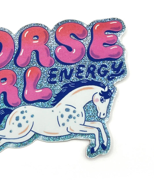 Tigersheep Friends - Vinyl Glitter Sticker: Horse Girl Energy